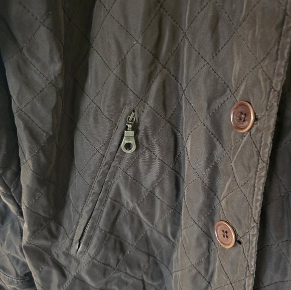 Faconnable Jacket Women XS Brown Quilted Elbow Patch Outerwear Long Sleeve - Picture 9 of 13